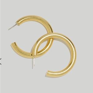 Madewell Chunky Large Gold Hoop Earrings